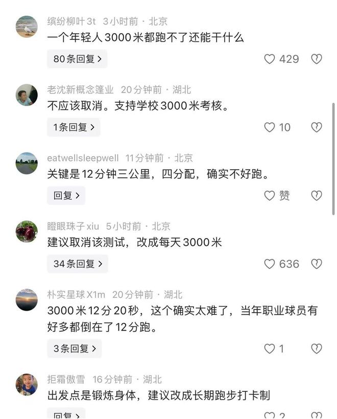 大学生呼吁取消3000米长跑测试称这是脆皮大学生的垂死挣扎(图3)